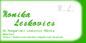 monika leskovics business card